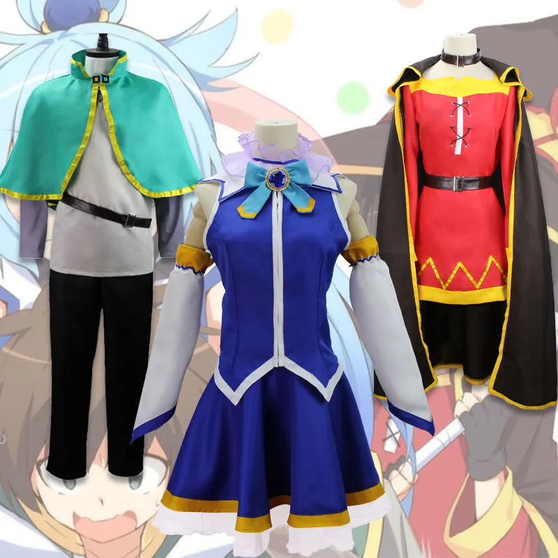 

God's Blessing on This Wonderful World Aqua Satou Kazuma Megumi Cosplay Costume Disguis Sets Halloween Cosplay Clothings