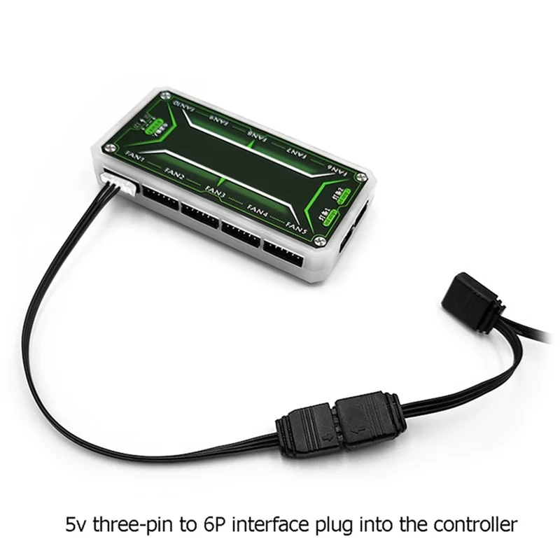 A13E-Fan Adapter Cable 5V 3 Pin To 6 Pin Cable For Coolmoon Fan Controller Adaptor Connector