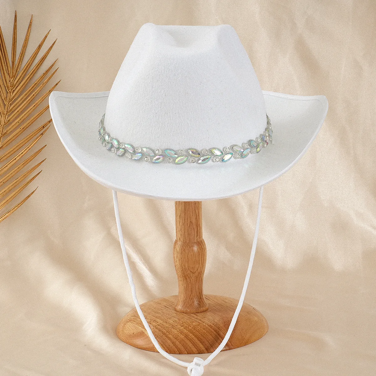 Disco Beach Cowboy Hat Rhinestone Woman for Cowgirl Costume, Top Hats, Rave Festival Accessories view 4