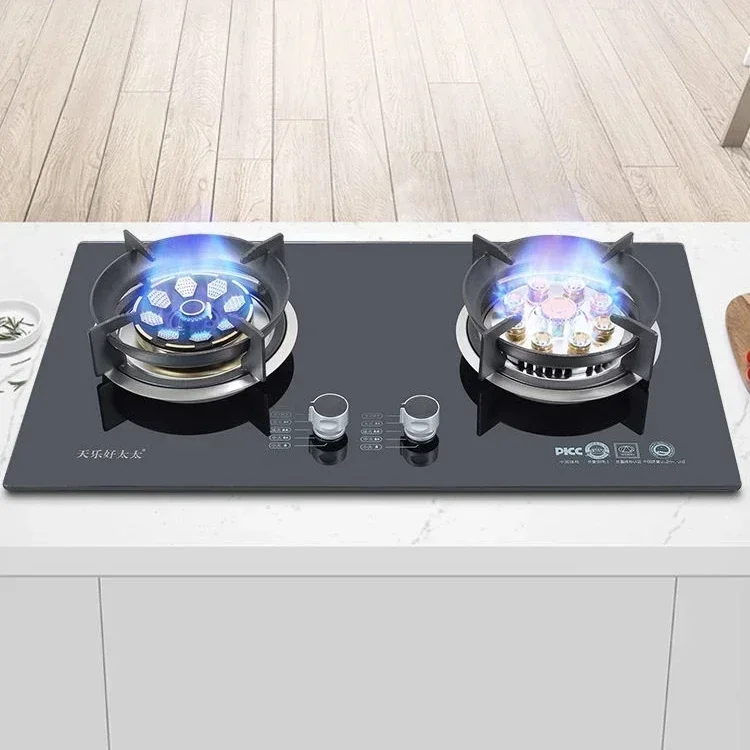 

8.0KW Gas Stove Double Stove Liquefied Gas Household Natural Gas Desktop Embedded Nine-chamber Fierce Fire