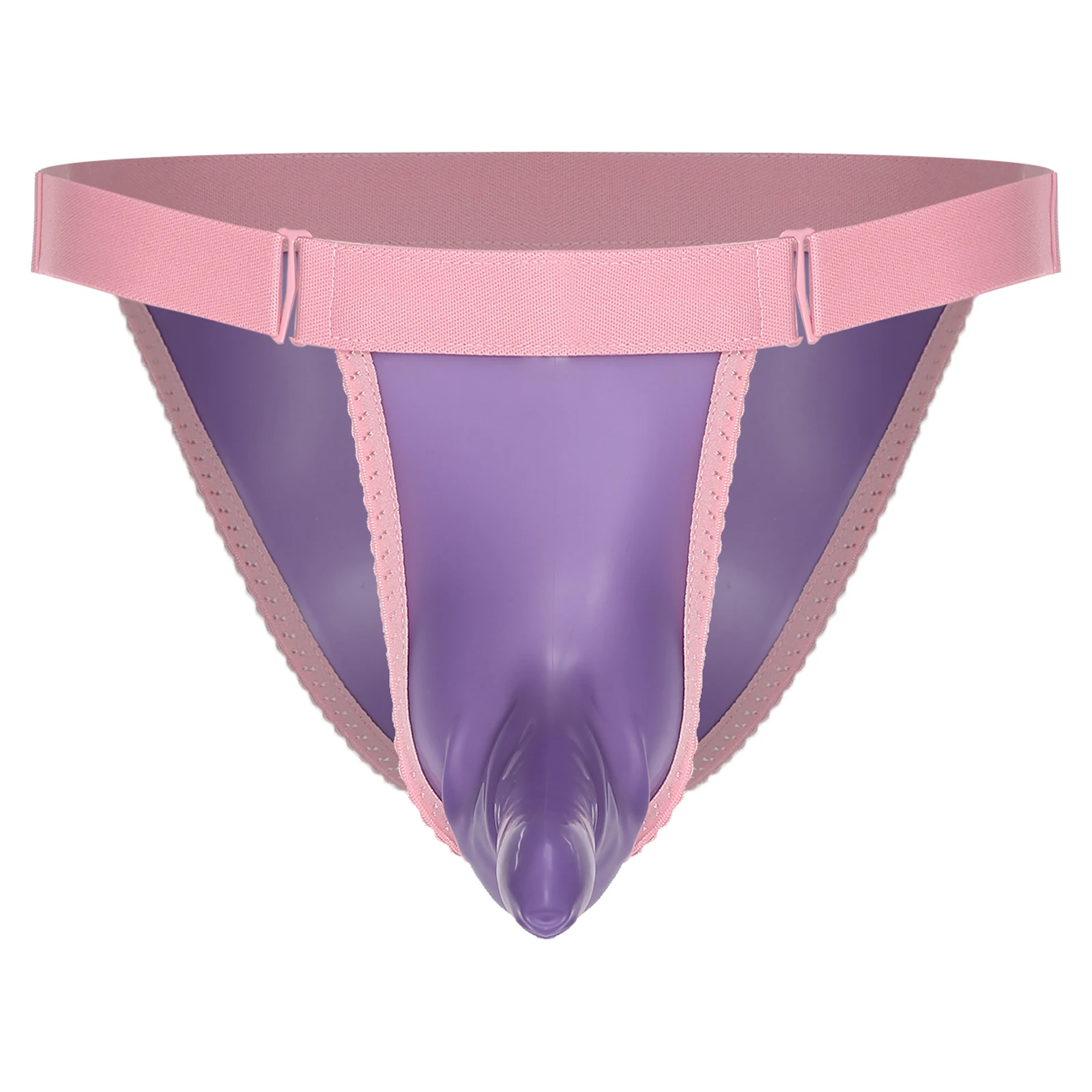 

Мужские трусы-бикини из мягкого латекса с регулируемым и эластичным поясом, низкой посадкой и вырезом для интимной зоны, для вечеринок у бассейна и пляжного отдыха