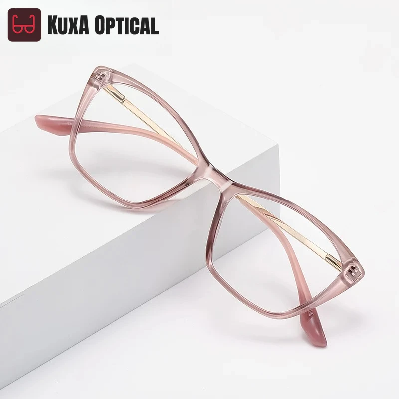 KUXA Vlinder Nieuwe Modieuze Persoonlijkheid Eenvoudig Frame vrouwen Anti-Blauw Licht Bril Aanpasbare Recept LS208