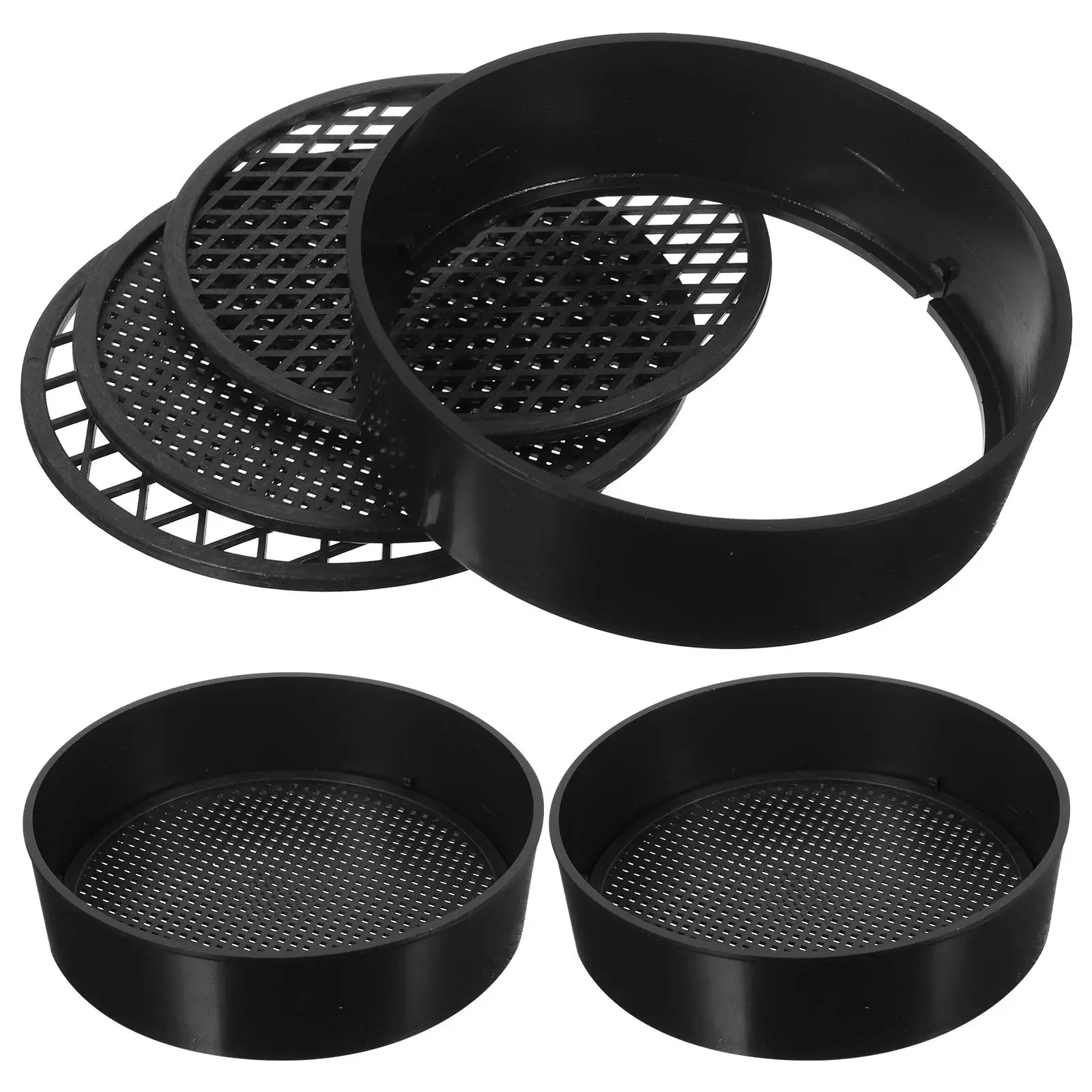 

12Pcs Soil Black Plastic Sifter Gardening Sifting Pan Tool Lightweight Reusable shovel spade Gardening Sieve gardening