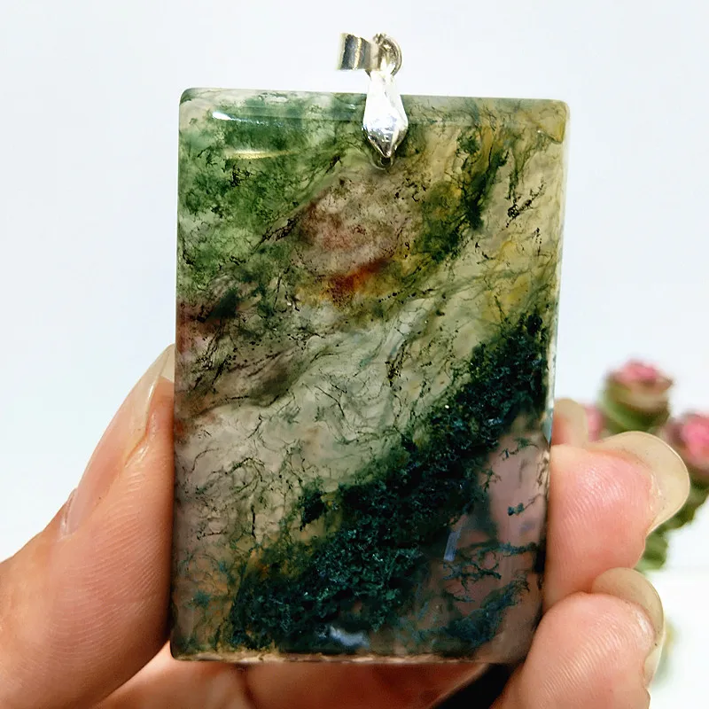 Natural Stone Waterplant Pendant The Card Of Nothingness Crystal Magic Healing Stone Yoga Cure Feng Shui Crystal Room Ornament
