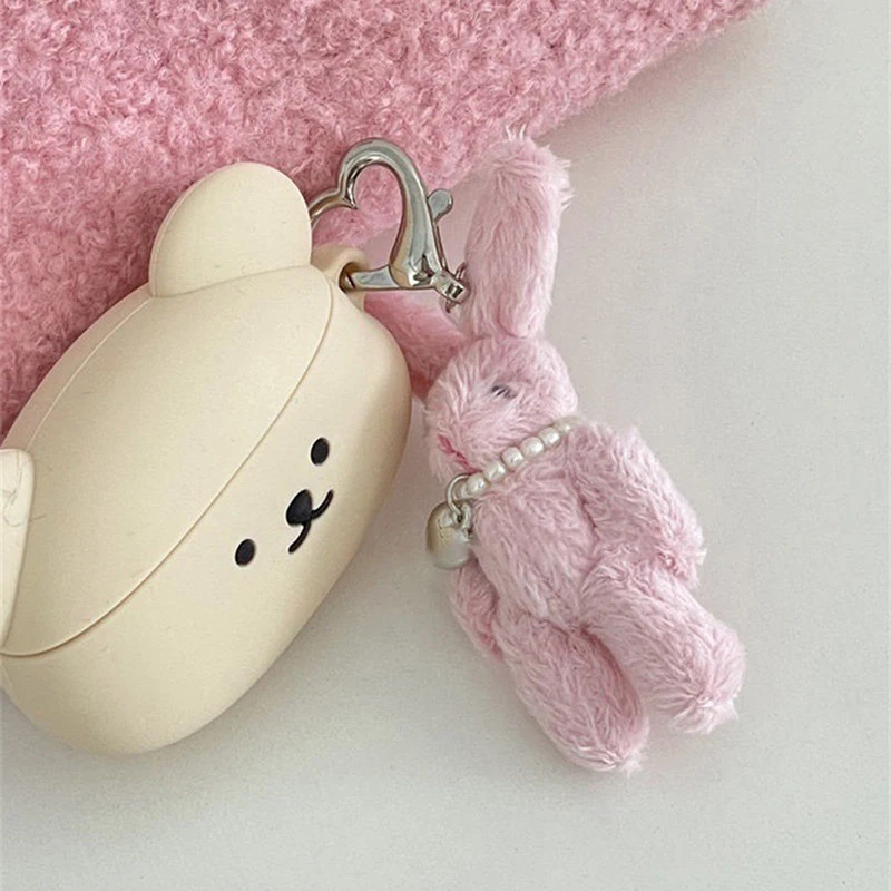 Porte-clés lapin de dessin animé mignon, porte-clés de téléphone, bijoux mignons, pendentif au beurre en peluche, accessoires cadeaux, Y2K, 8cm