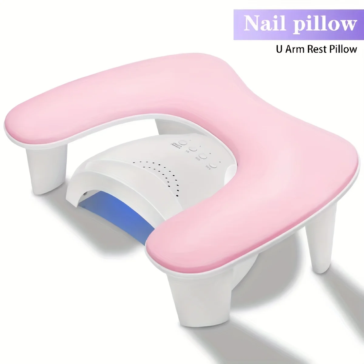 U-Shaped PU Handheld,Conforms To Ergonomics Nail Care Nap Pillow Pad,  Portable  Detachable Stand, Tilted Design Stable Base