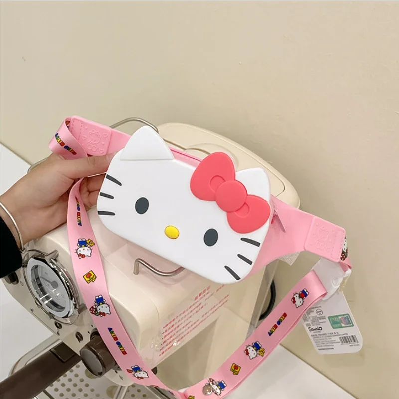 Anime Hello Kitty sanhos Bags Cinnamoroll Chest Bag Gel di silice Cartoon Cute Kuromi Crossbody Travel For Children Sport Toy Kids