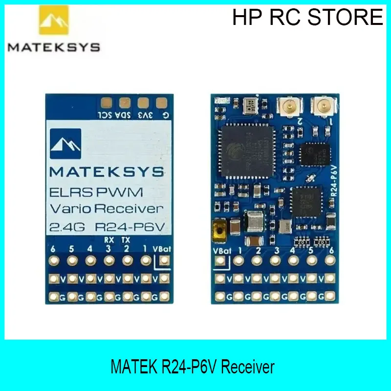 

Приемник MATEK MATEKSYS R24-P6V EXPRESSLRS 2.4ГГц PWM VARIO 2.4ГГц ISM 22.5дБм (180мВт) для радиоуправляемых FPV дронов