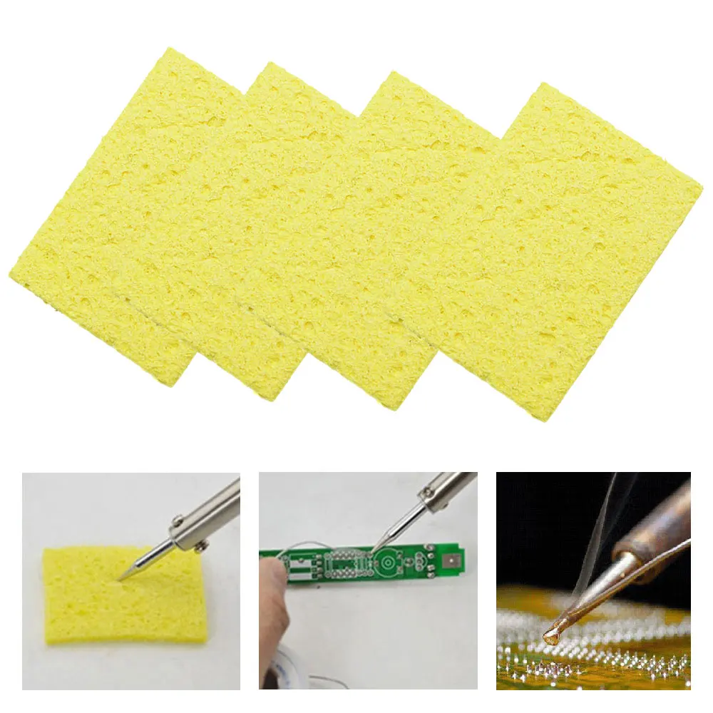 10Pcs Yellow Cleaning Sponge Cleaner For Enduring Electric Welding Soldering Iron Cleaning Supplies Household Merchandises