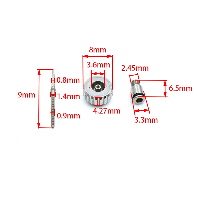 For Hamilton Head Crown Watch Handle 8.0mm Handle Tube 3.2mm Fitting