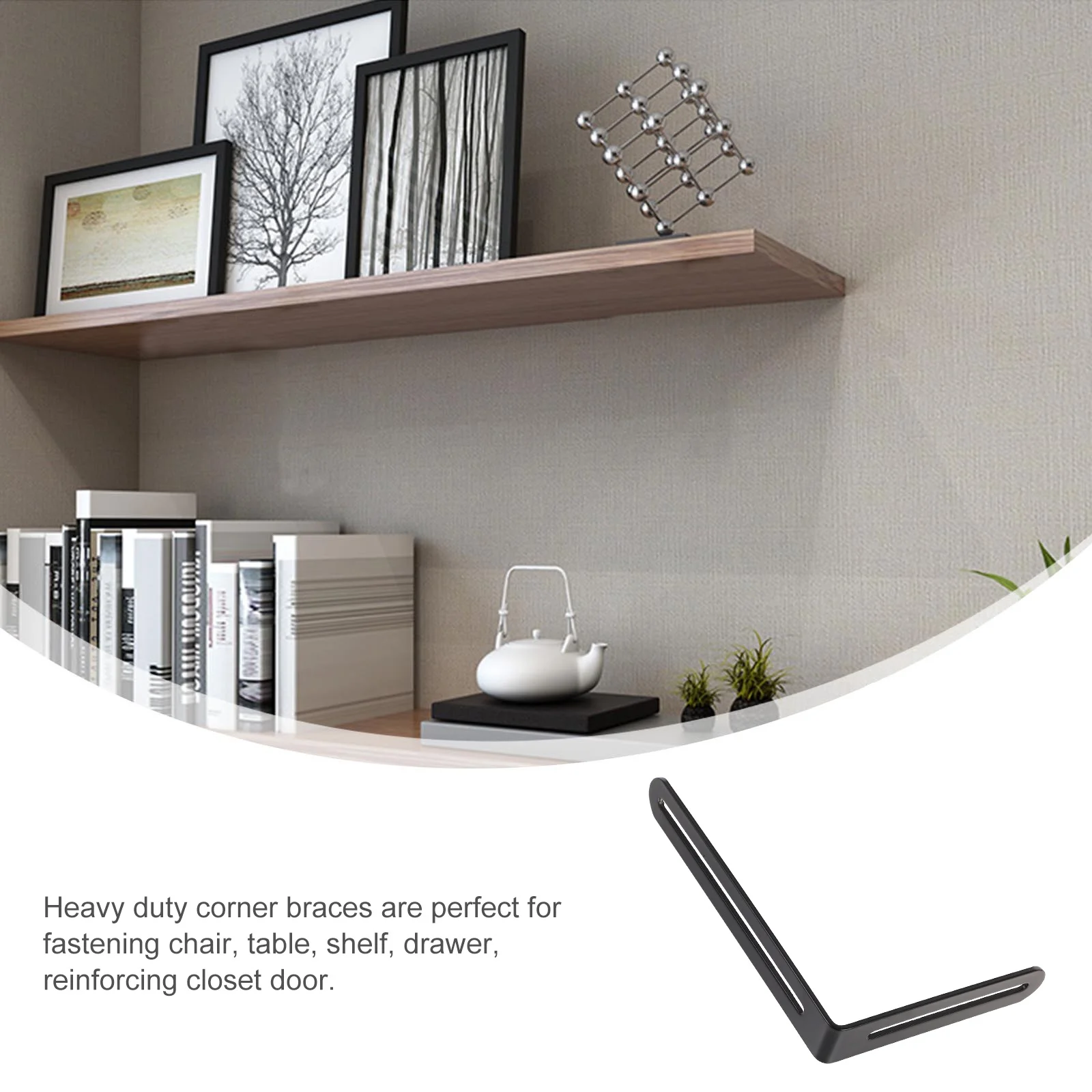 

4Pcs Stainless Steel Adjustable Angle Brackets L Slotted Corner Braces for Woodworking Furniture Shelf Support Brackets