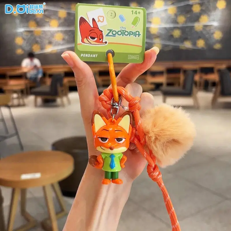 Disney Zootopia Judith Hopps Nick Wilde Pluche Bal Nylon Touw Sleutelhanger Rugzak Hangende Ornamenten Taille Decoratie Vriend Gift