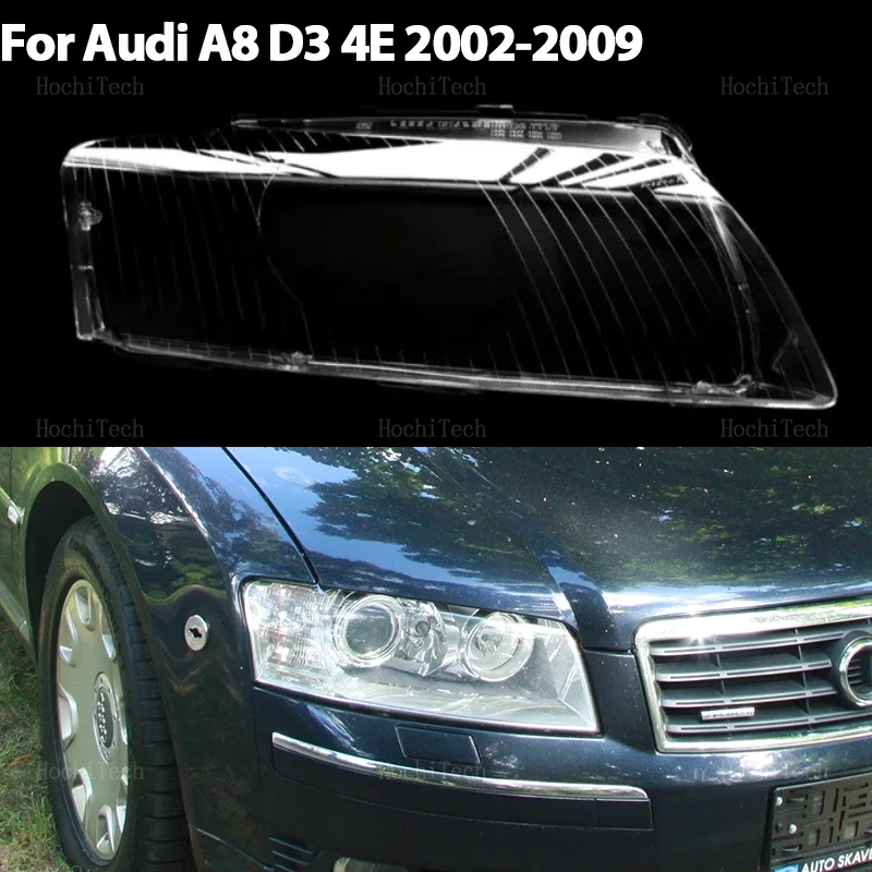 Headlight Lampshade Transparent Headlight Lens Headlamp Housing Cover Lens Light Protection For Audi A8 D3 4E A 8 2002-2009