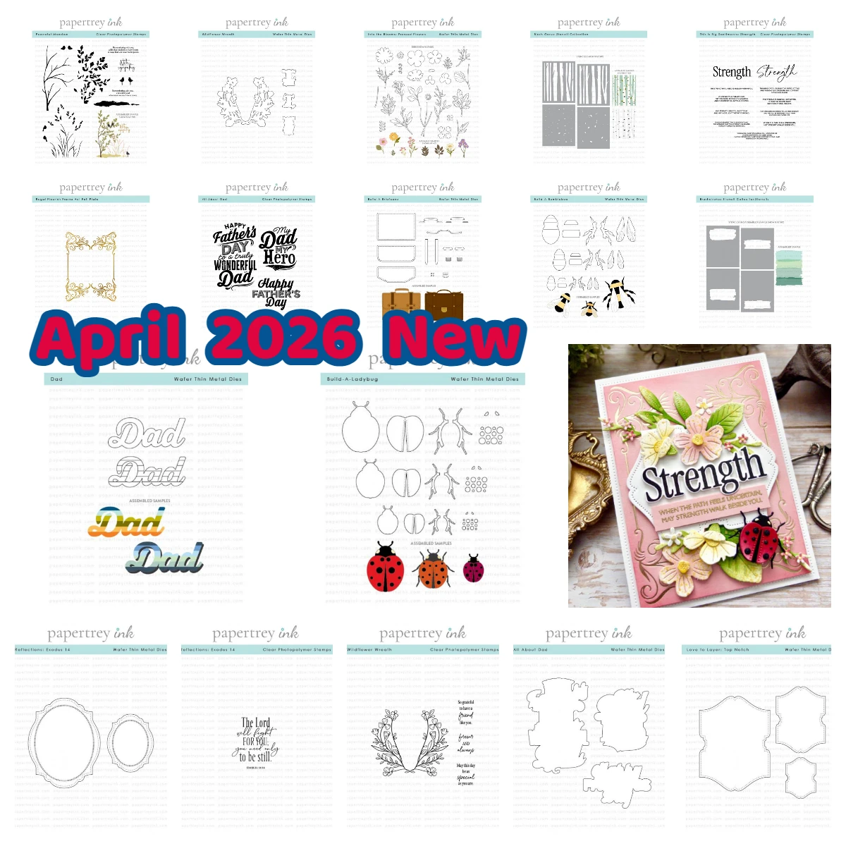 Peaceful Meadow Build-a-Bumblebee All About Dad Papertrey Ink Metal Cutting Stamps for DIY Handmade Photo Album April 2026 New