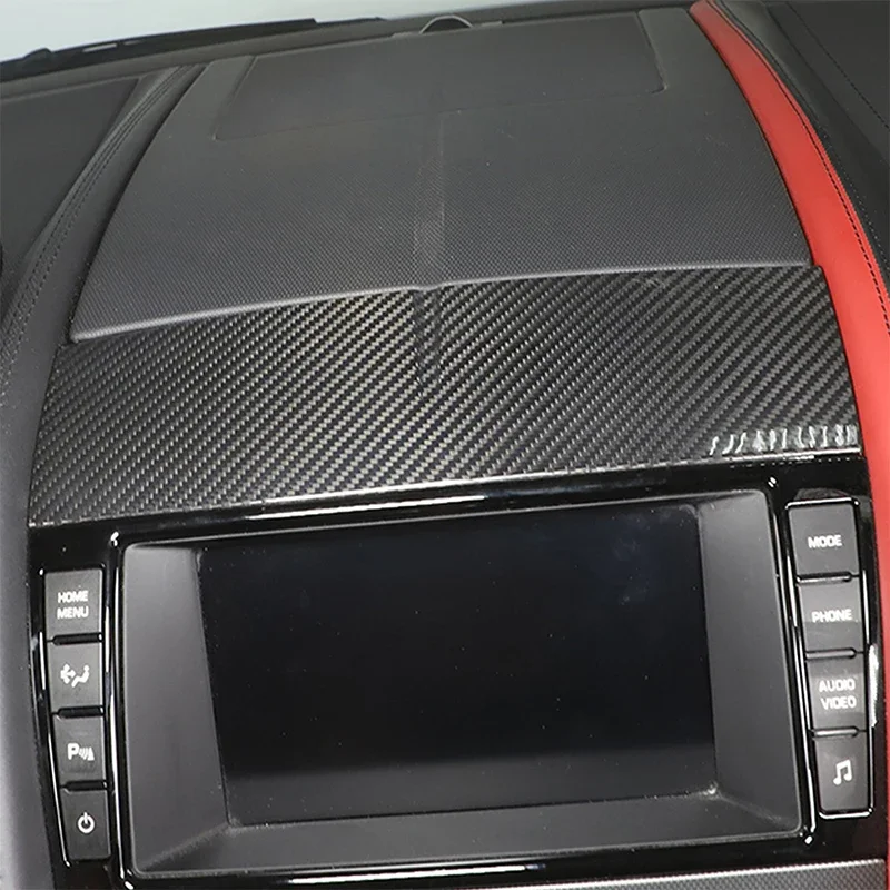 For Jaguar F-TYPE 2013-2022 Real Carbon Fibe Car Navigation Screen Upper Decorative Frame Sticker Car Interior Accessories