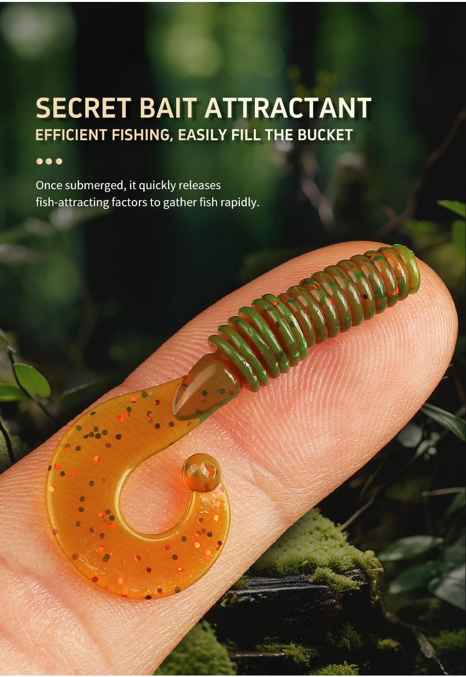 Supercontinent Power Mace 4cm Grub Weichköder Grub-Wurm Künstlicher Köder Wobbler Swimbait für Barsch und Forelle – Detail 4