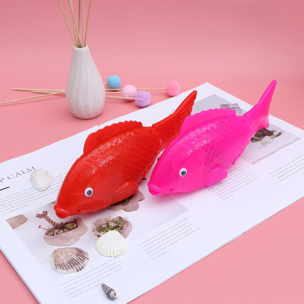 2Pcs Glowing Music Rocking Fish Educational Swing Light Up Baby Crawling Motor Skills Training Kids Swinging Fish