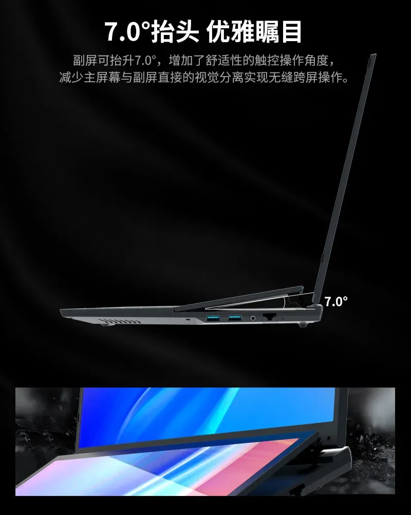 Laptop 16 inch + 14 inch dual screen touch business office creativity