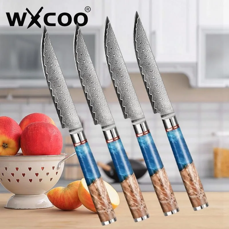 WXCOO-cuchillo Universal para fruta, cuchillo de carnicero de acero damasco, cuchillos de Chef de cocina japonesa, cortador para filetear pescado, Chpper de verduras
