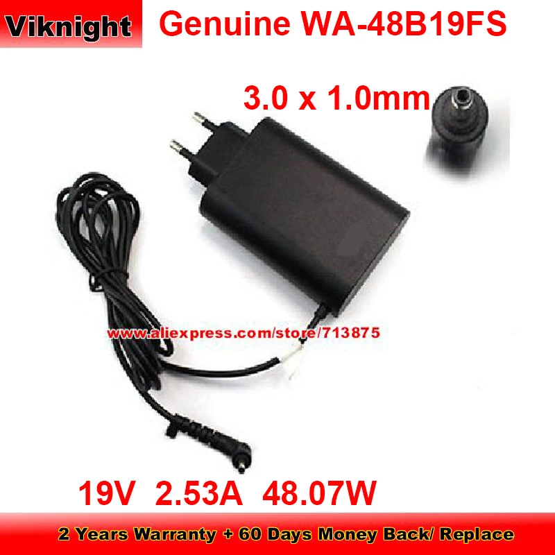 

Genuine EU Plug HU10182-17147 Ac Adapter 19V 2.53A for LG GRAM 15Z970 14Z980C EAY65249001 WA-48B19FS with 3.0 x 1.0mm Tip