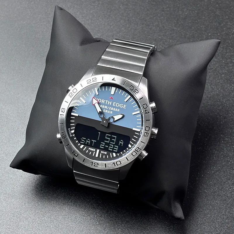 NORTH EDGE Mens Dive Watch Military Army Luxury Full Steel Smartwatch Compass Altimeter Barometer Digital Clock Waterproof 200m - view 5