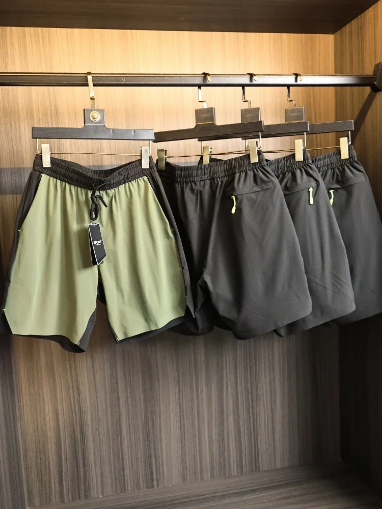 

Tech Mesh Fabric No-Trace Heat Press Men's Outdoor Sports Quick Dry Cool Casual Shorts Straight Leg Elastic Waist Sporty Style