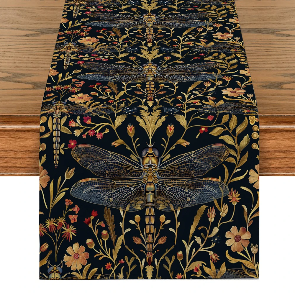 William Morris Retro Style Dining Table Runner Sunflower Dining Table Cloth Living Room Kitchen Dining  Table Runner Decor