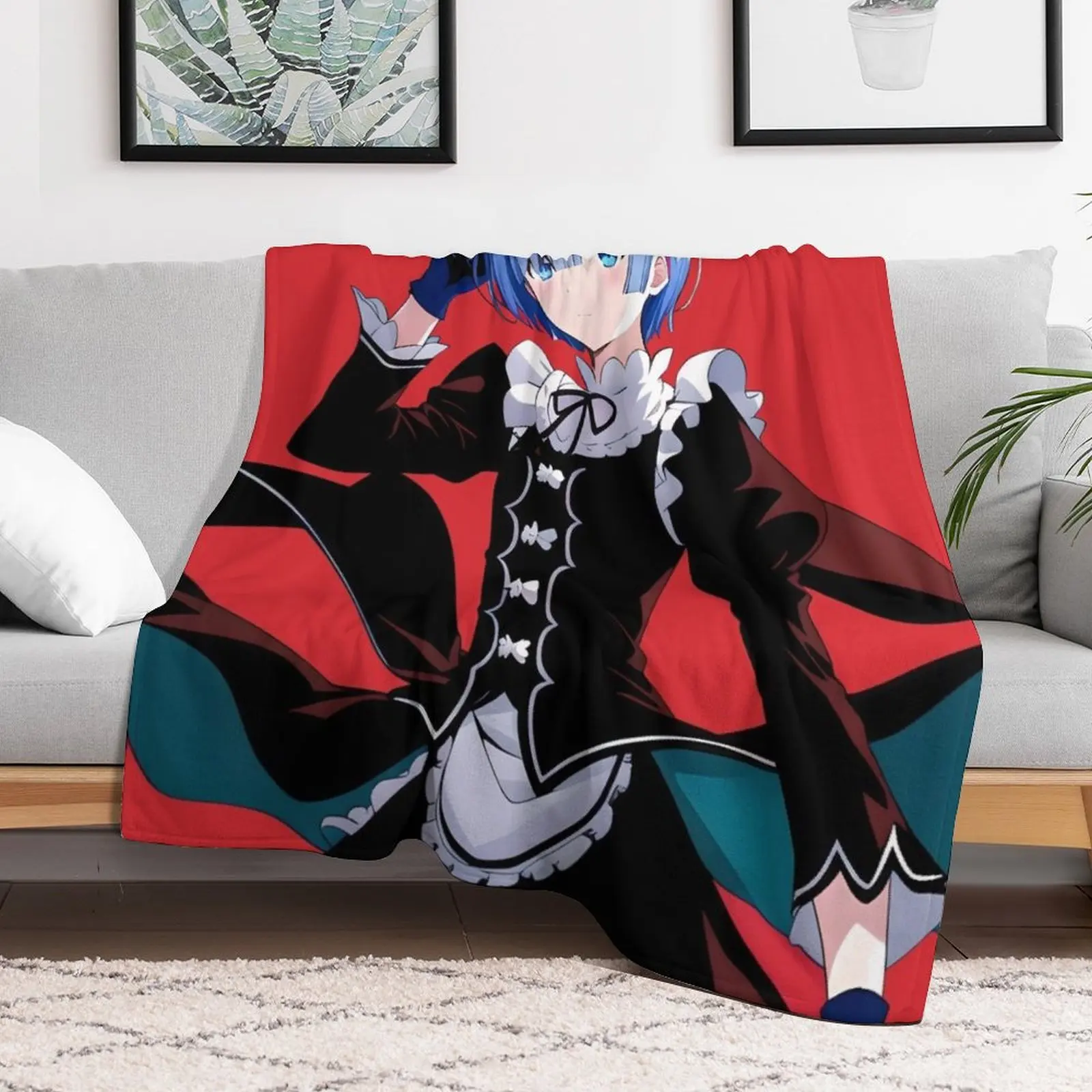 Rem Re:Zero Royal Throw Blanket Furrys Extra Large Throw Blankets