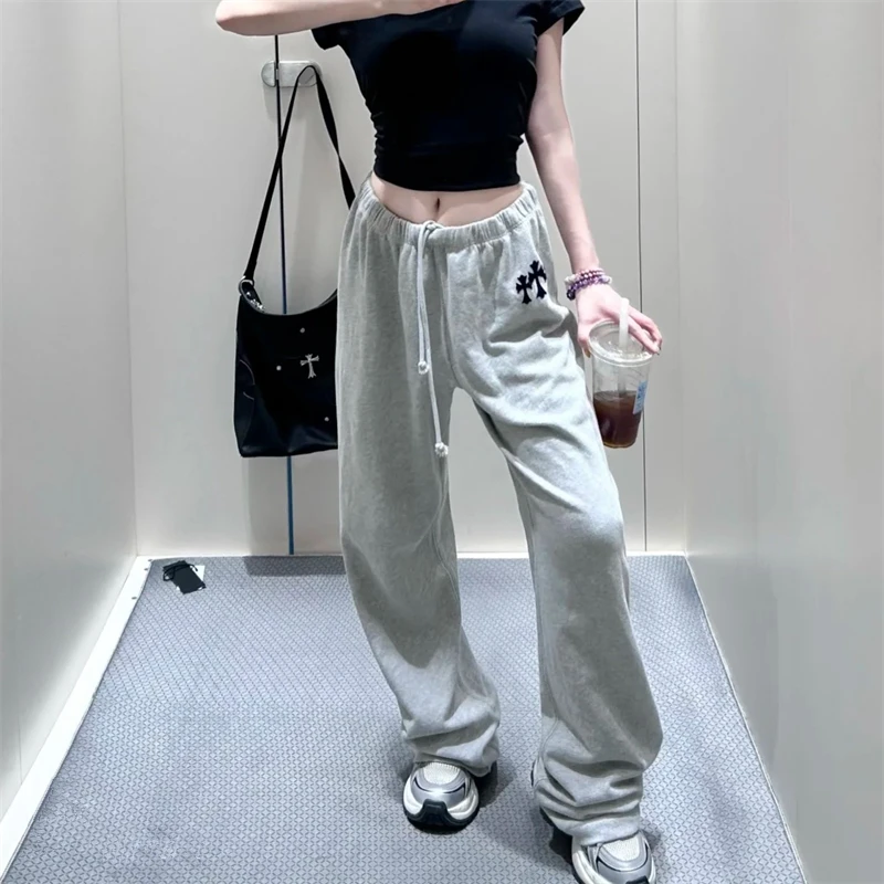 

Весенне-осенние повседневные брюки-леггинсы с завязками для женщин, длинные, с высокой талией, из смесового хлопка, до пола