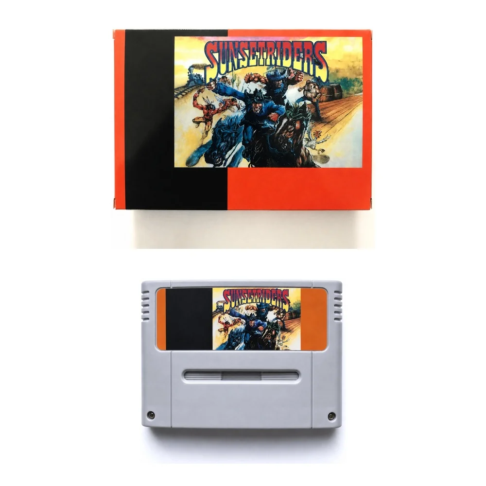 Sunset Riders 16-Bit Retro Reproduktions-Cartridge Western Cowboy Action Arcade Spielmodul PAL-Version Mit CIB Einzelhandelsverpackung Option