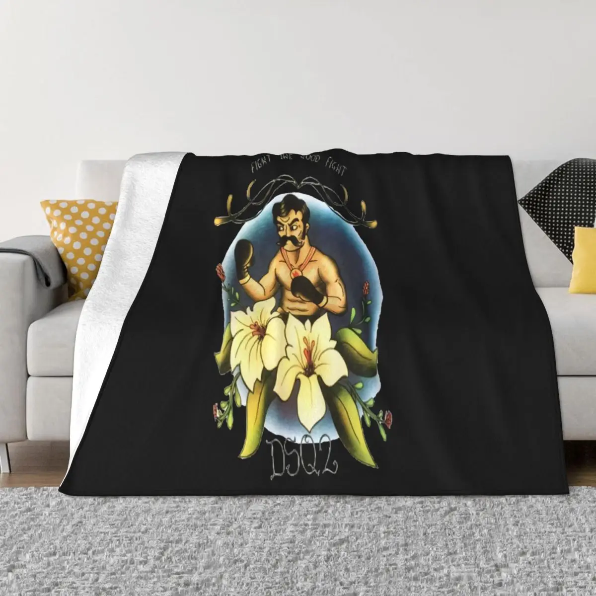 Men Dsquare Custom Boxers Illustrations Of Printed S S White Funny Novelty Women Throw Blanket