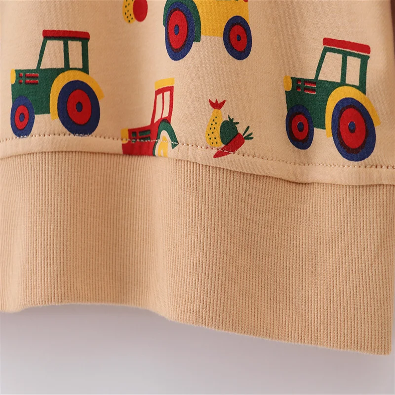 New Arrival 2-7T Long Sleeve Boys Baby Clothes Cars Printed Girls Sweatshirts Toddler Costume Sport Kids Autumn Hooded Shirts