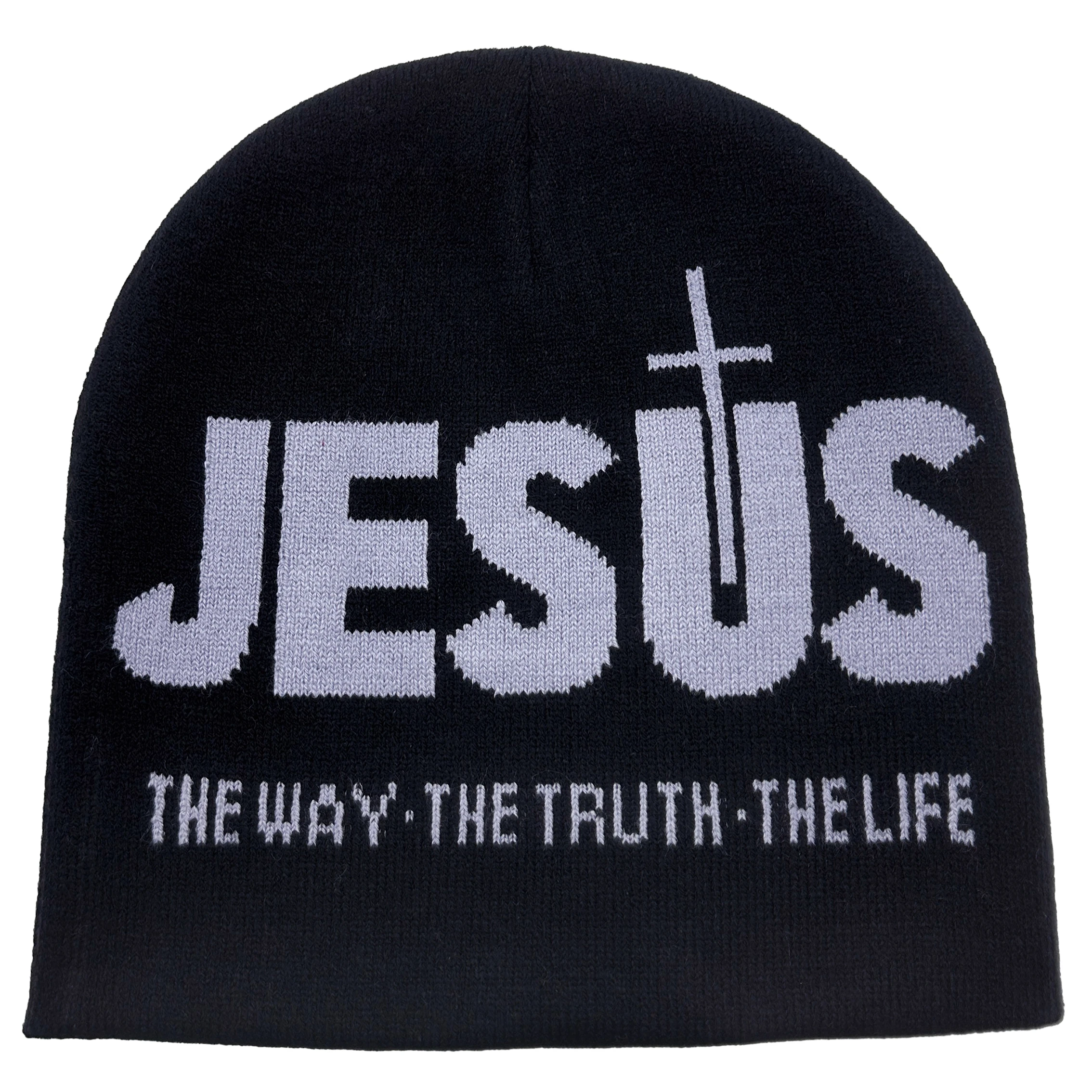 Jacquard Alphabet JESUS Strickmütze Herbst/Winter Outdoor Thermomütze Unisex Pullover Mütze – Detail 11
