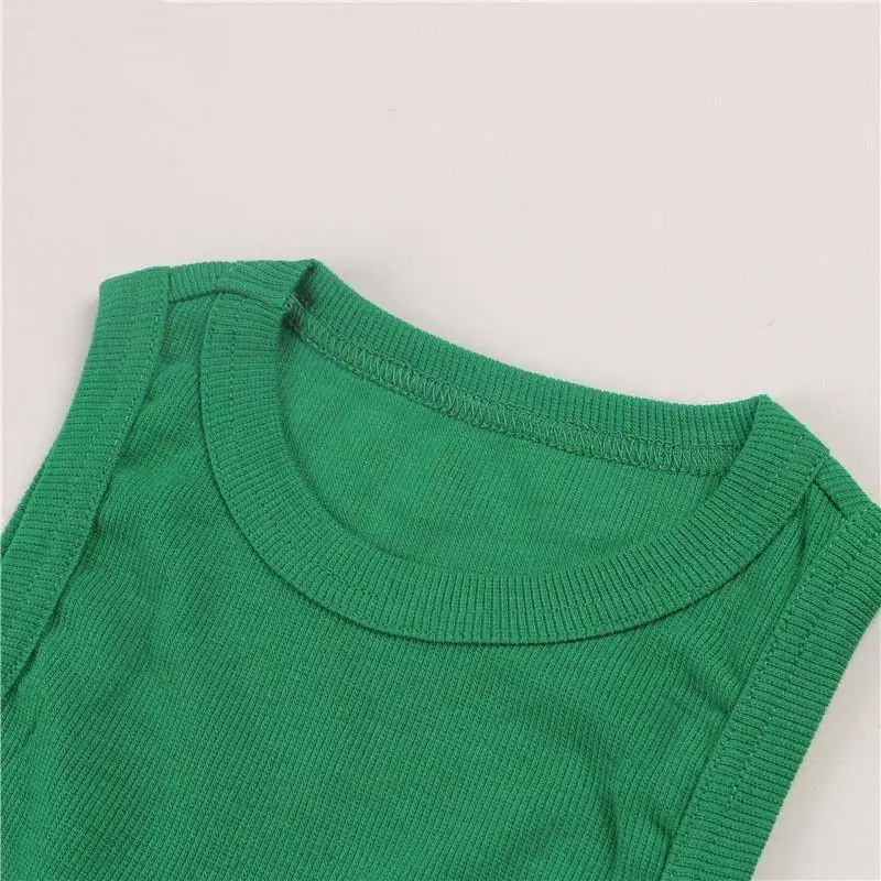 슬림 리브드 민소매 티셔츠 여성용 숏 베스트  스트리트 스타일 라운드 넥 긴팔 패셔너블 캐주얼 셔츠