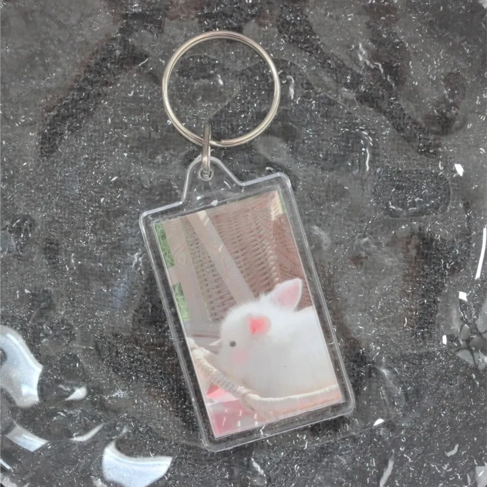 5 قطعة إطار صور أكريليك حامل سلسلة المفاتيح صورة إدراج كيرينغ فارغة مع حلقة سبليت لصنع المجوهرات الحرفية ذاتية الصنع #6