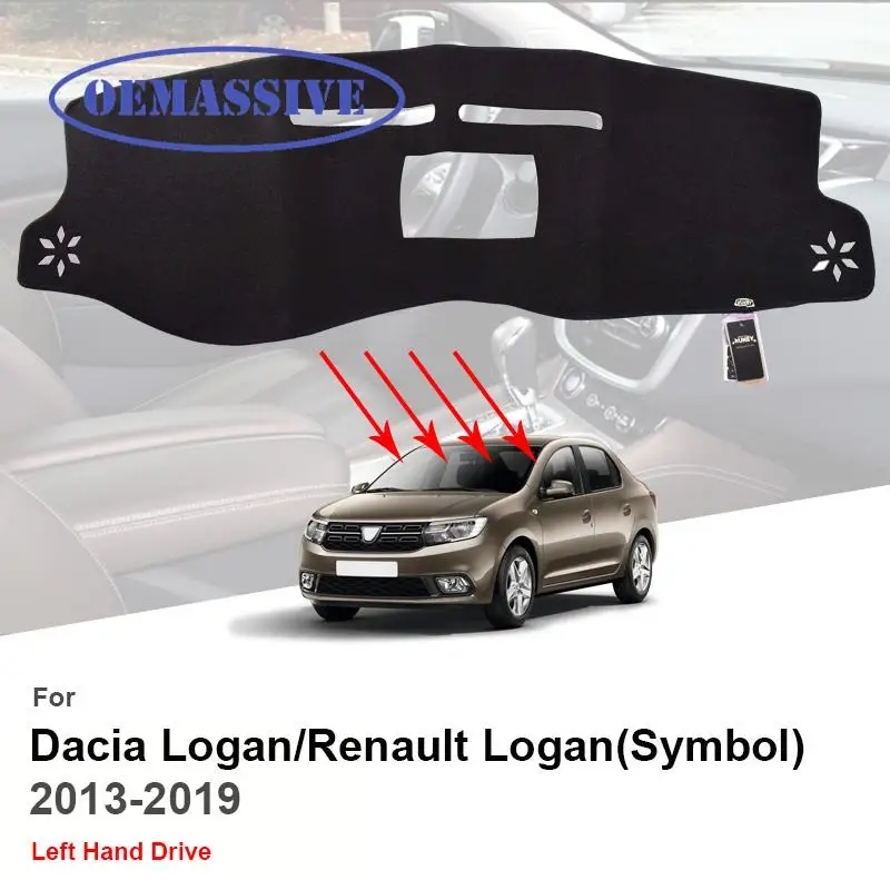 OEMASSIVE For Dacia Renault Logan 2 2012 - 2019 Renault Symbol Car Inner Auto Dashboard Cover Pad Carpet Dash Mat Cushion