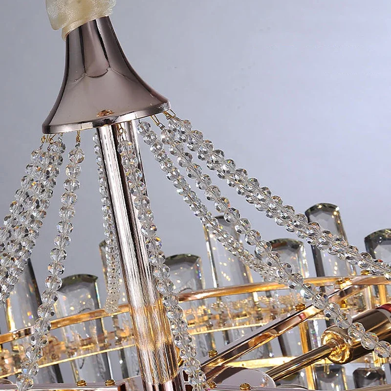 Imagem -05 - Luxo Suspenso Crystal Chandelier Home Light Sala de Estar Quarto Jantar Villa Novo 2024