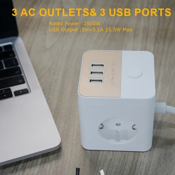 가정용 스위치가 있는 멀티탭 큐브, AC 콘센트 3 개, USB 포트 3 개, 1.5M 익스텐션 케이블, 멀티 전기 소켓 전원 어댑터 Best5 가정용 스위치가 있는 멀티탭 큐브, AC 콘센트 3 개, USB 포트 3 개, 1.5M 익스텐션 케이블, 멀티 전기 소켓 전원 어댑터 Best5