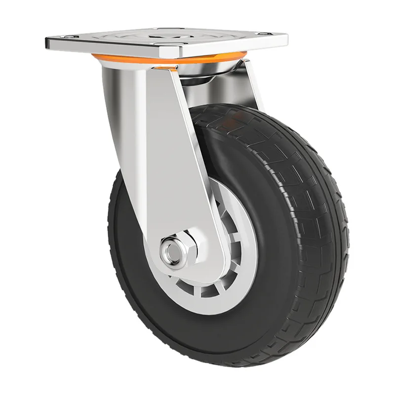 Universal with brake heavy duty casters 3456 inch rubber silent casters single wheel trolley flat truck trailer roller skid