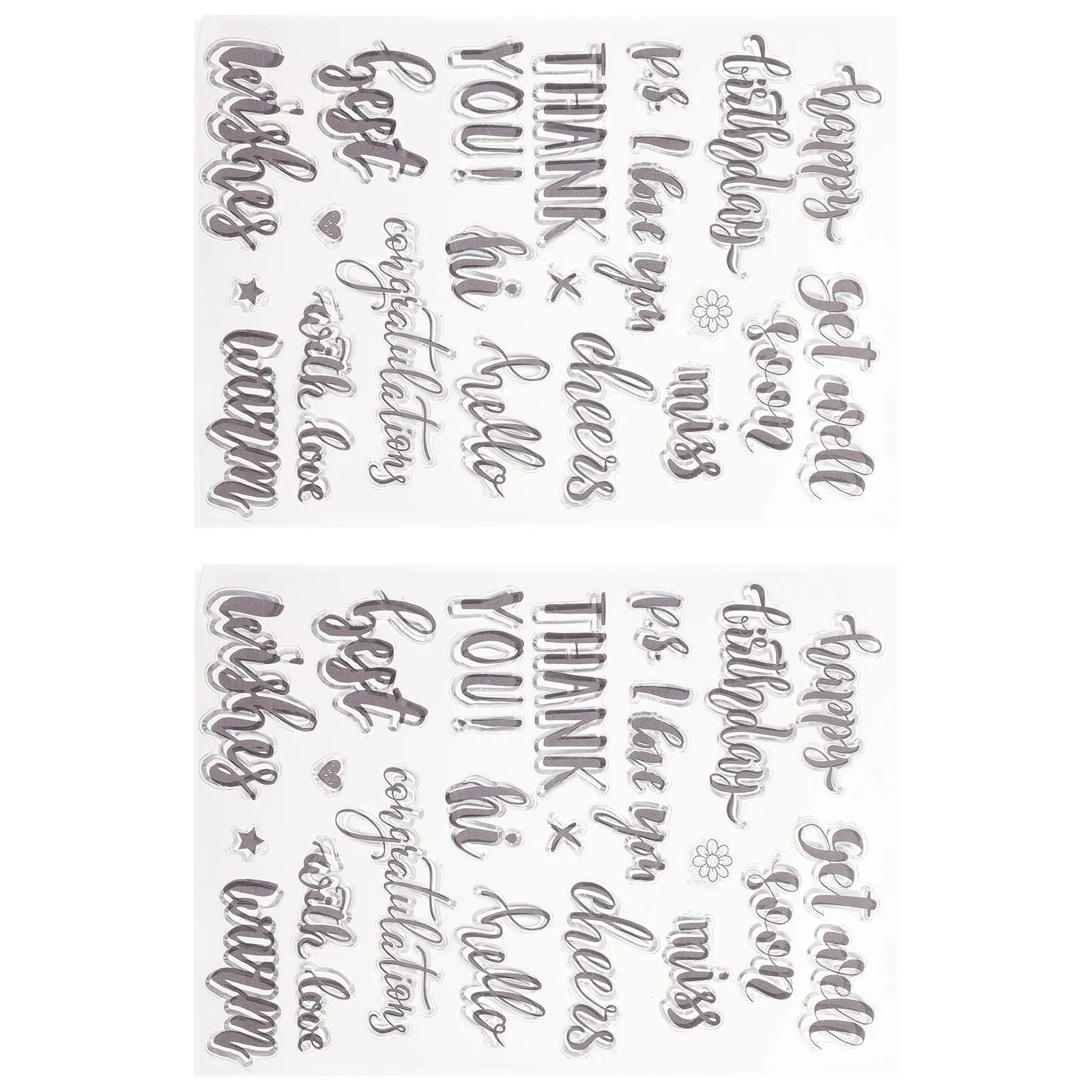 

2 Sets Transparent Stamps for Crafts DIY Silicone Letter Seals Alphabet Card Envelopes Book Decor Scrapbook Premium Quality