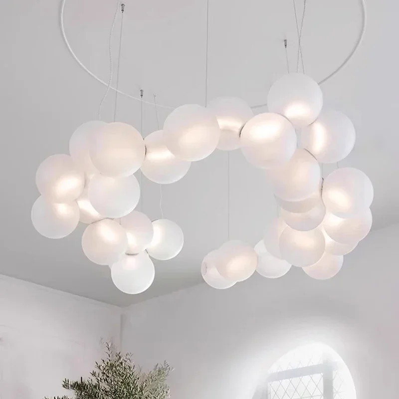 Nordic Acrylic Ball Pendant Lamps for Living Dining Room Table Kitchen Bedroom Chandelier Home Decor