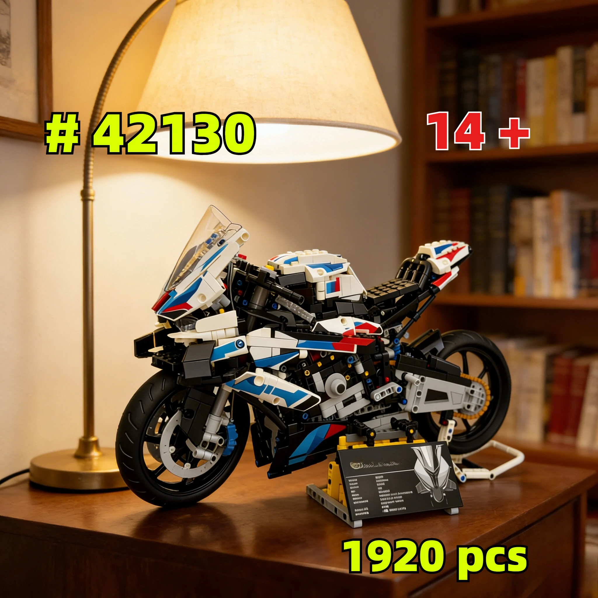 Hot! M1000RR motorfietsmodel 42130 bouwstenen sets geschikt voor verjaardagscadeaus, compatibel met Legoed-deeltjes, 1920 stuks.
