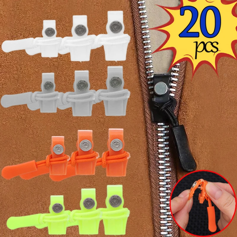 20pcs Zipper Repair Kit Universal Instant Zipper Repair Replacement Zippers Sliding Teeth Rescue Zippers Head 3 Different Sizes