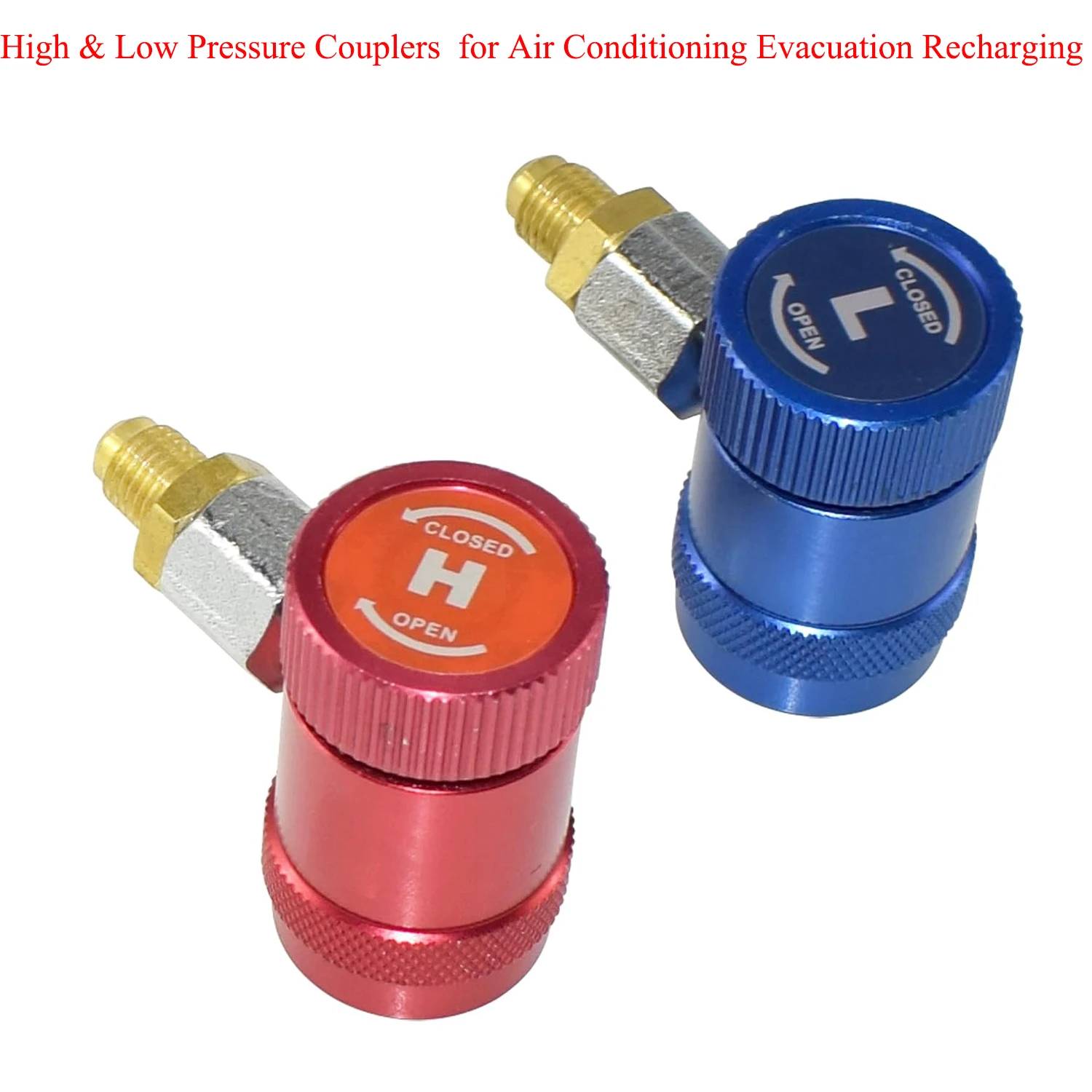 2 Pcs  R1234yf Quick Coupler High Low PressureAdapters AC Hose Fitting Connector for Air Conditioning Evacuation Recharging