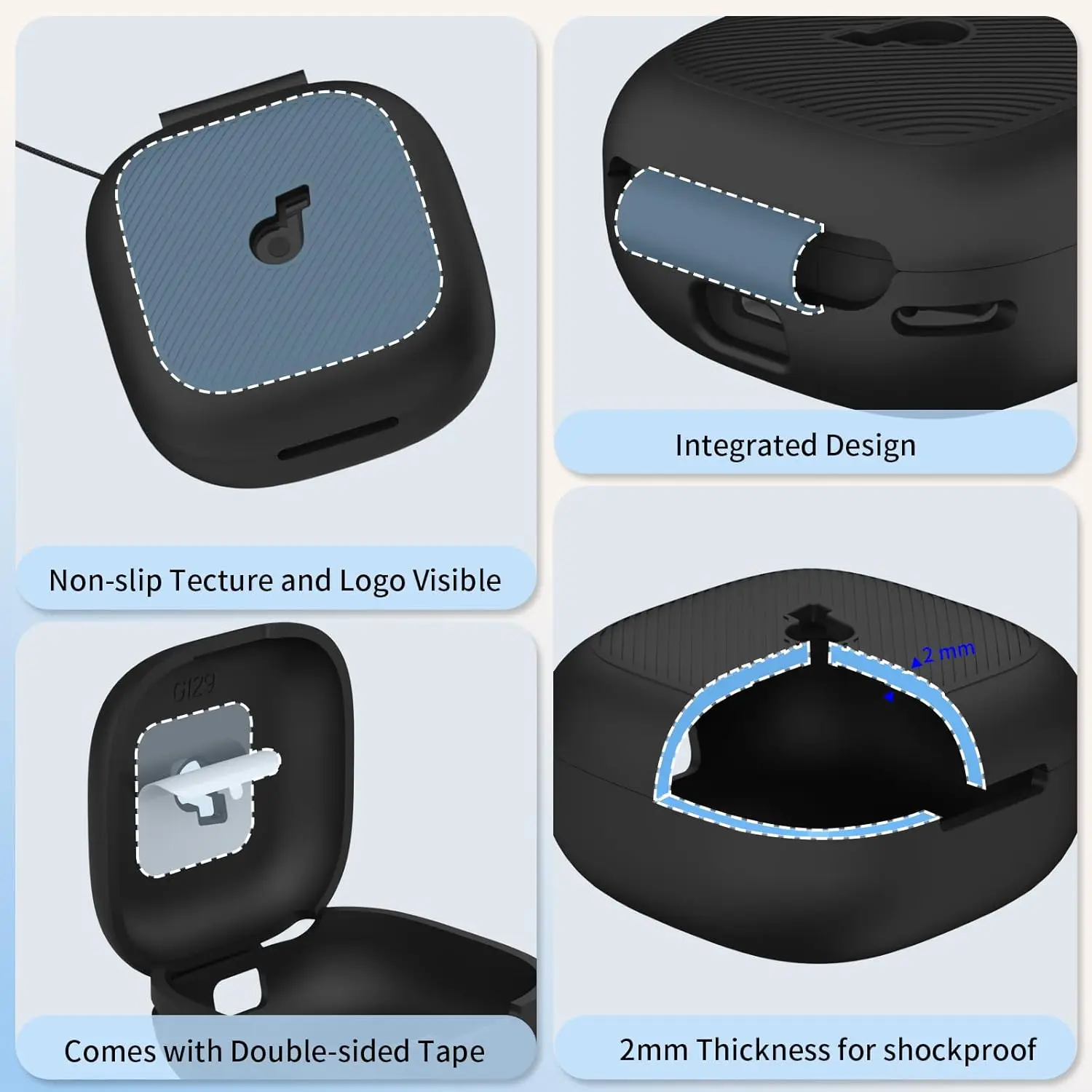 Silicone for Anker Soundcore P31i/Soundcore R60i NC Case, All-Round Protection Cover Shockproof Scratch-Resistant Washable Soft - view 5