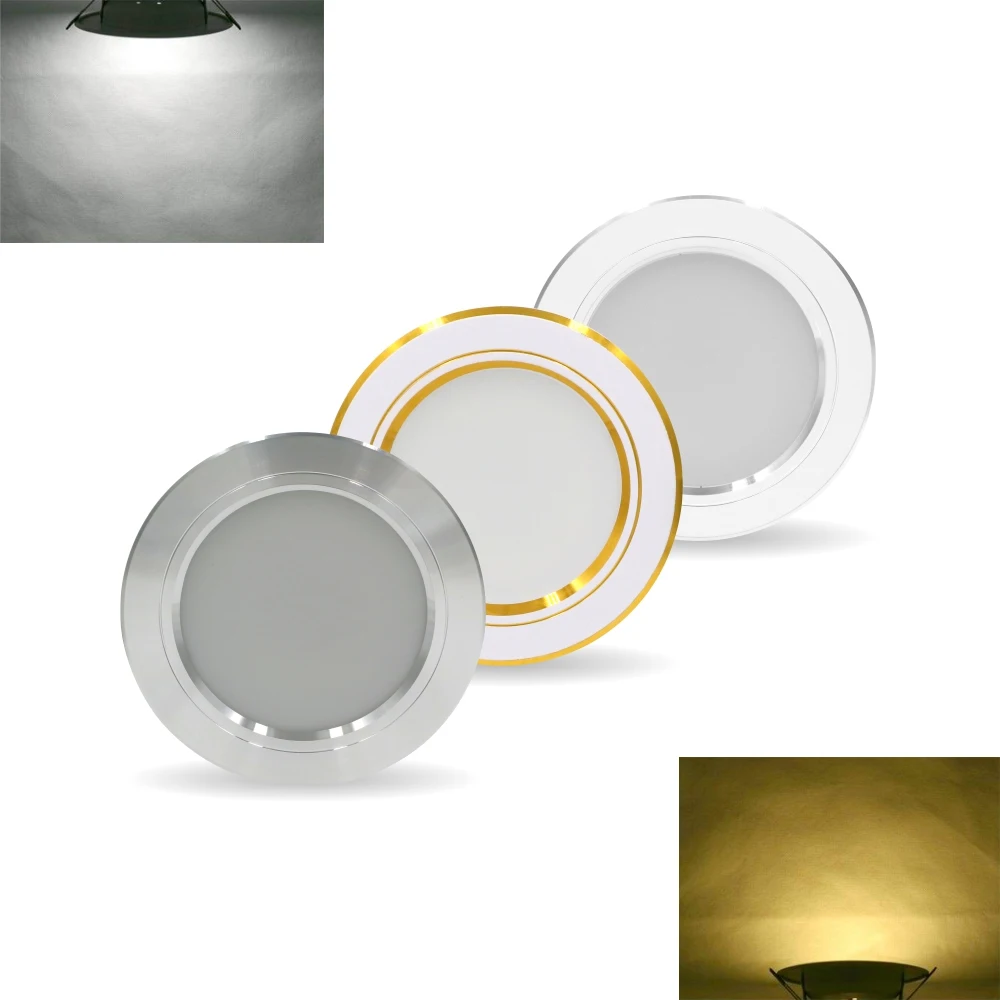 5-9-12-15-18W Led Downlight Panel Light Światło punktowe 220V Lampa sufitowa Wpuszczana okrągła Zimna Ciepła biel