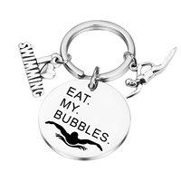 I Love Swimming Key Ring Sweet Key Chains DIY Jewelry Gifts