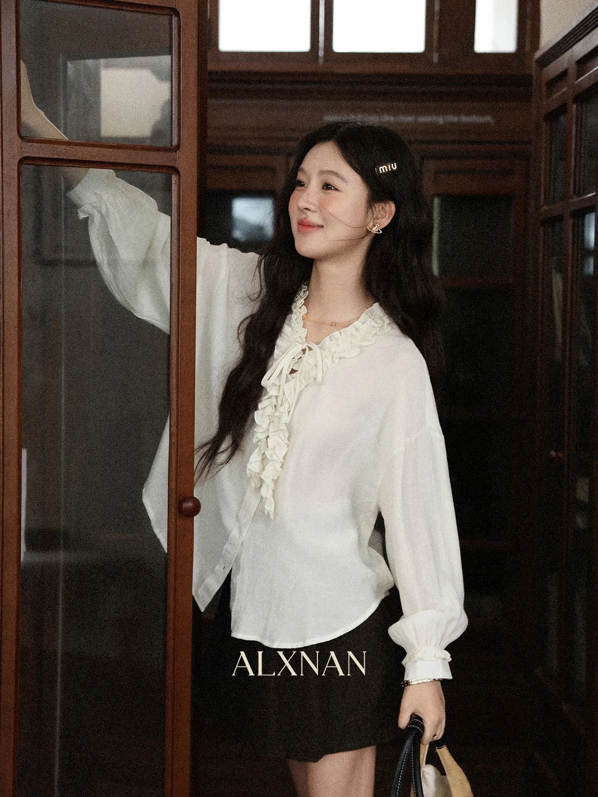 

Женская рубашка South Deer Ele Long Sve, цвет светло-абрикосовый, деревянная, повседневная, свободного кроя, с V-образным вырезом, на пуговицах, дышащая