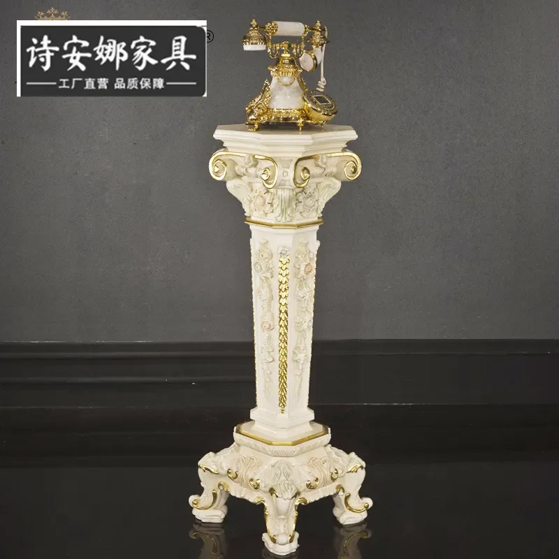 for European Neoclassical Solid Wood Flower Stand Villa Mansion Italian French Style High Plant Decoration Furniture