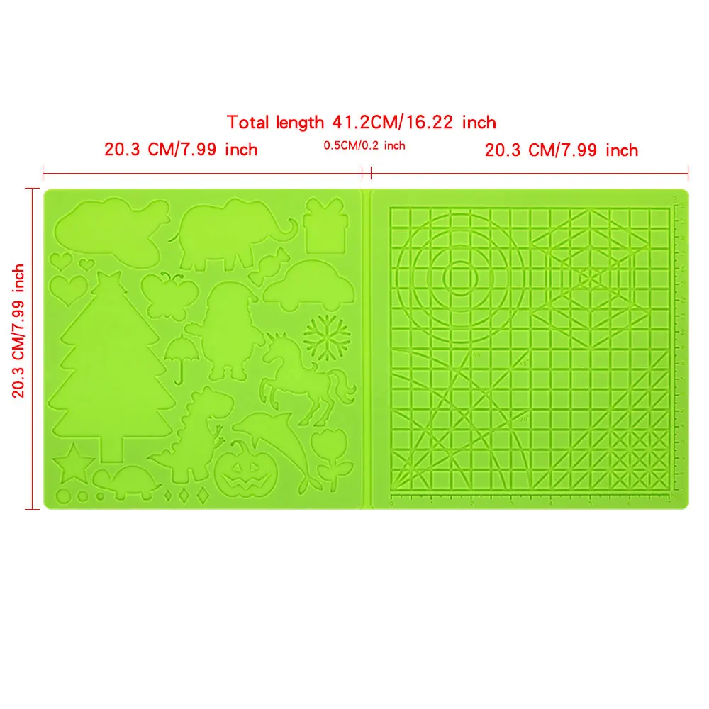 3D printing pen soft silicone design pad with basic template, equipped with 2 silicone finger caps, configured with a picture bo